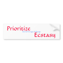 Prioritize, Ecstasy, Sacred Energy eXchange bumper stickers by DanSir Prioritize, Ecstasy, Sacred Energy eXchange bumper stickers