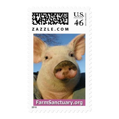 Priscilla Noelle the Pig Postage Stamps by FarmSanctuary