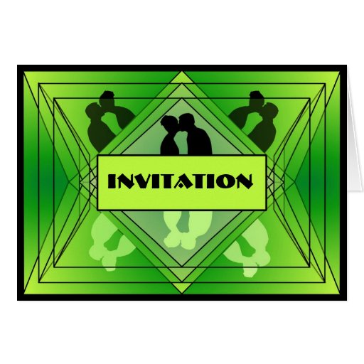 Prisma Collection Deluxe Wedding Invitation Green Greeting Card
