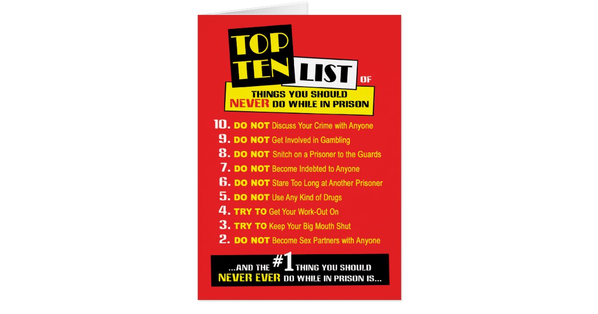 Prison Cards - Top Ten | Zazzle