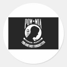 Prisoner of War - Missing in Action Round Sticker
