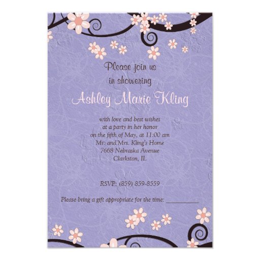 Prisoners of Love Violet Bridal Shower Invitation