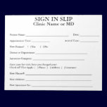 Privacy Patient Sign In Slips Notepad (White) notepads