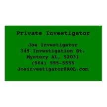 Private Investigator Business card