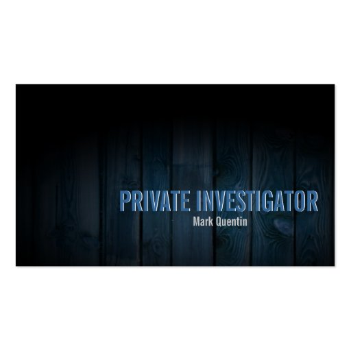 Private Investigator Business Card Dark Wood (front side)