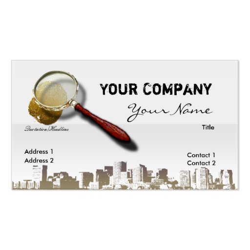 Private Investigator Business Card Template (front side)