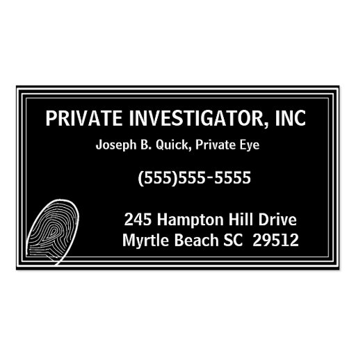 Private Investigator Business Cards