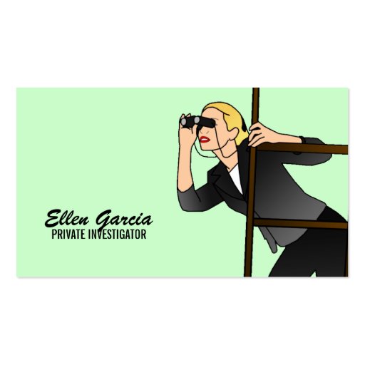 Private Investigator Business Cards- Blonde (front side)