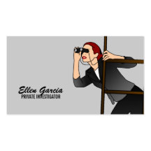 Private Investigator Business Cards- Red Hair