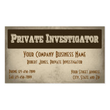 Private Investigator Detective Business Card
