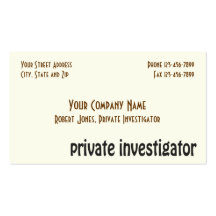 Private Investigator Detective Business Card