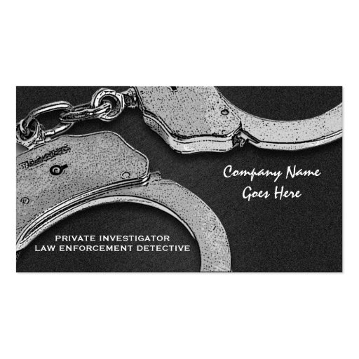 Private Investigator law detective enforcement Business Card Templates (front side)