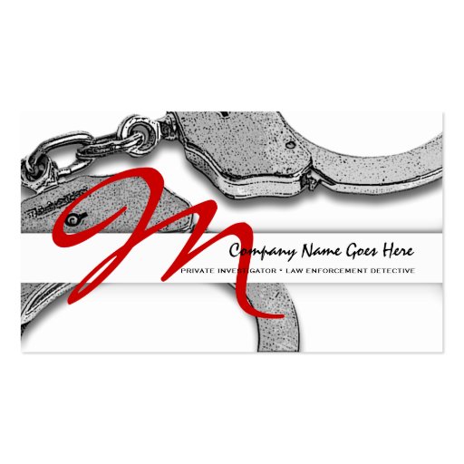 Private Investigator law detective enforcement Business Card Templates (front side)