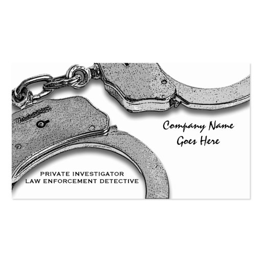 Private Investigator law detective enforcement Business Card Templates (front side)