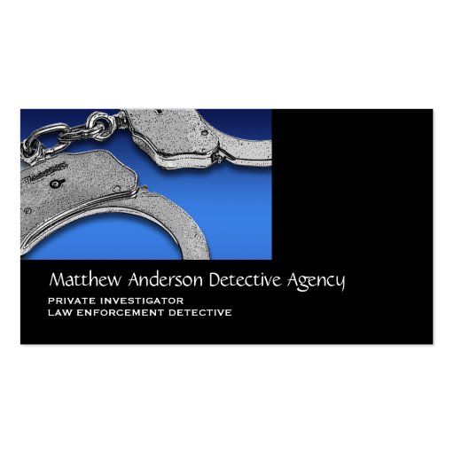 Private Investigator law enforcement Business Card (front side)