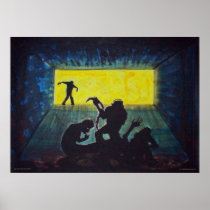 Private Party Zombie Silhouette Art Poster
