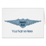 Private Pilot Blue Wings Card