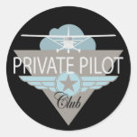 Private Pilot Club Round Sticker