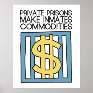 Private Prisons Make Inmates Commodities Poster