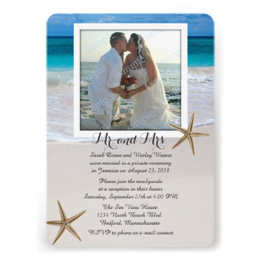 Private Wedding Photo Announcement Tropical Beach