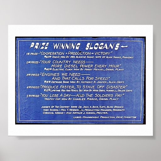 Prize Winning Slogans Poster Zazzle