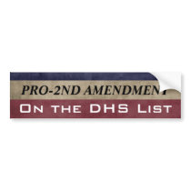 Pro-2nd Amendment and On the List Bumper Stickers