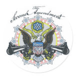 Pro 2nd Amendment Gun-Toting Eagle Gear Round Stickers