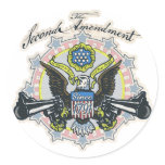 Pro 2nd Amendment Gun-Toting Eagle Gear Round Stickers