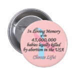 Pro Life, Abortion Statistics buttons