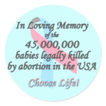 Pro Life, Abortion Statistics Stickers