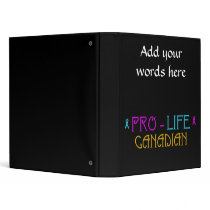 PRO-LIFE CANADIAN 3 RING BINDER