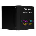 PRO-LIFE CANADIAN 3 RING BINDER
