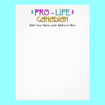 PRO-LIFE CANADIAN letterhead