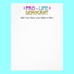 Pro-Life Democrat letterhead
