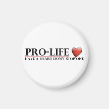 Pro Life Have a Heart Don't Stop One Magnet