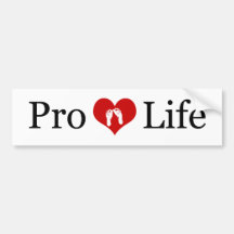 Pro-Life Heart and Baby Feet (Light) Bumper Stickers