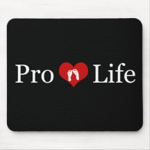 Pro-Life Heart and Baby Feet Mouse Pad