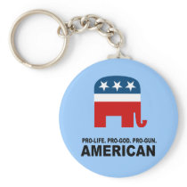 Pro-life. Pro-God. Pro-Gun American Keychain