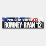 Pro-Life Voter For Romney/Ryan Bumper Sticker