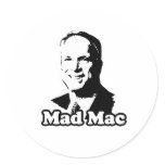 PRO-MCCAIN: MAD MAC ROUND STICKERS
