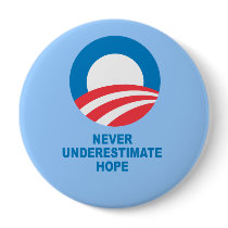 Pro-Obama - NEVER UNDERESTIMATE HOPE Buttons