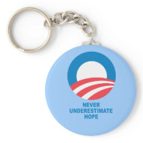 Pro-Obama - NEVER UNDERESTIMATE HOPE Keychain