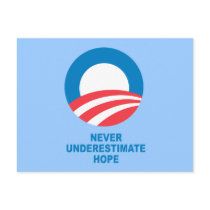 Pro-Obama - NEVER UNDERESTIMATE HOPE Postcards