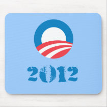 Pro-Obama - OBAMA 2012 DISTRESSED Mousepads