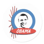 Pro-Obama Retro Gifts Round Stickers Pro-Obama Retro Gifts Round Stickers