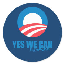 Pro-Obama - YES WE CAN AGAIN Round Stickers