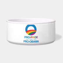 PRO-PRIDE AND PRO-OBAMA -.png Dog Water Bowls