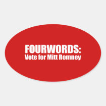 PRO-ROMNEY - FOURWORDS - VOTE FOR MITT ROMNEY -- . stickers