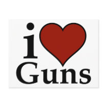 Pro Second Amendment: I Heart Guns postcards by AmericanElephant Pro Second Amendment: I Heart Guns postcards