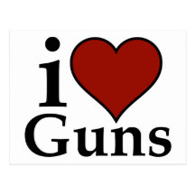 Pro Second Amendment: I Heart Guns Postcards